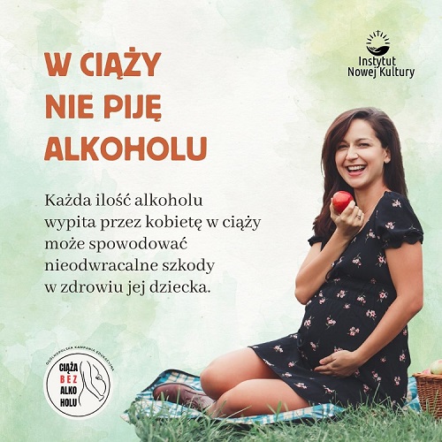 Plakat informacyjny dot. kampanii Ciąża bez alkoholu