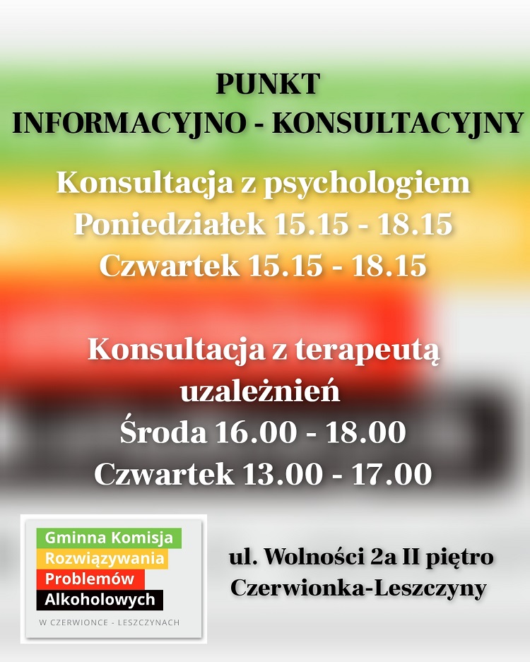 Zmiana godzin pracy Punktu informacyjno-konsultacyjnego